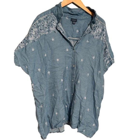 J. Jill Tops - J. Jill Womens plus size cap sleeve button down top - size 3x